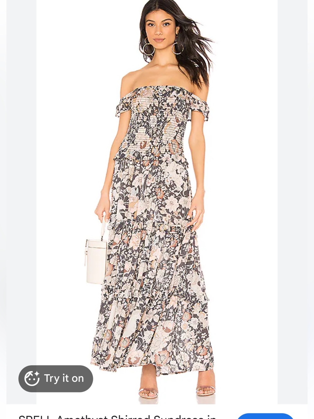 SPELL Amethyst Shirred Sundress in
Nightfall perfect condition